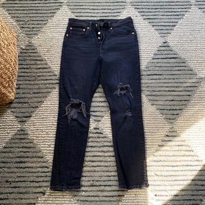 Levi’s distressed wedgie denim